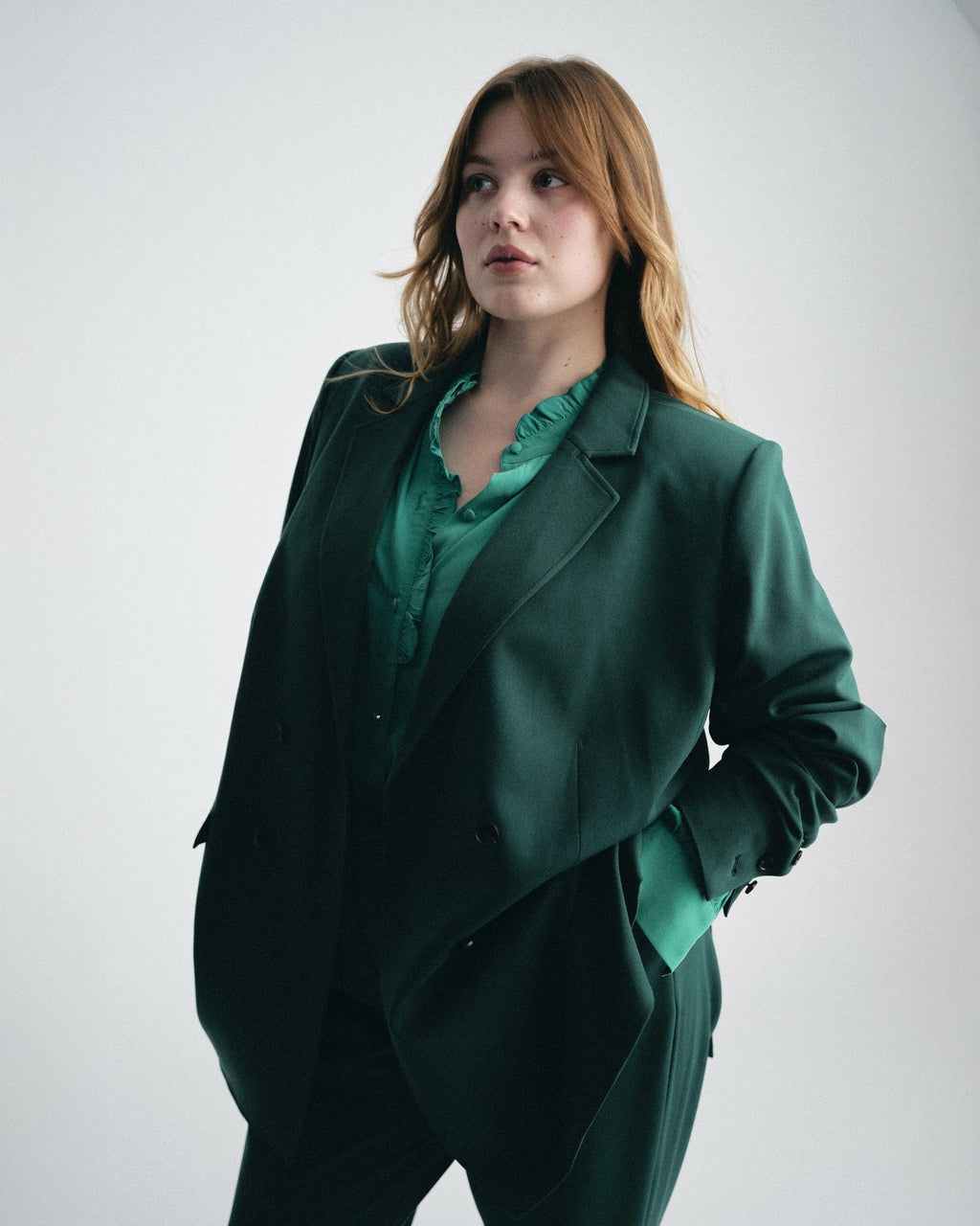All Day Warren Double Breasted Blazer - Botanic | Universal Standard
