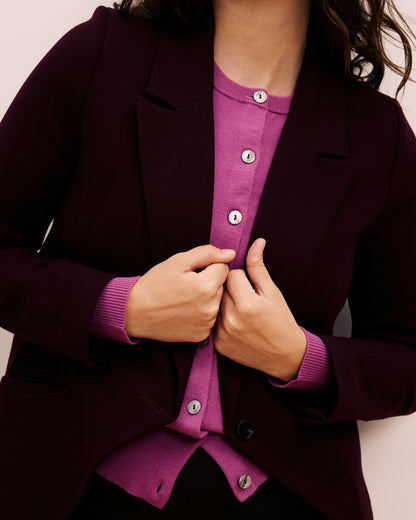 Bianca Double Breasted Ponte Blazer - Black Cherry | Universal Standard