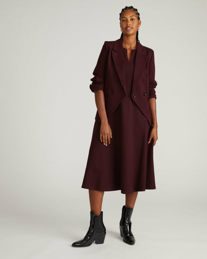 Bianca Double Breasted Ponte Blazer - Black Cherry | Universal Standard