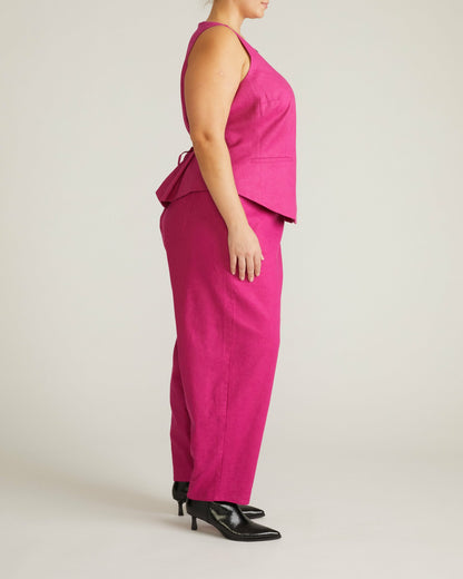 Tamsin Stretch Linen Blend Vest - Hyper Pink | Universal Standard