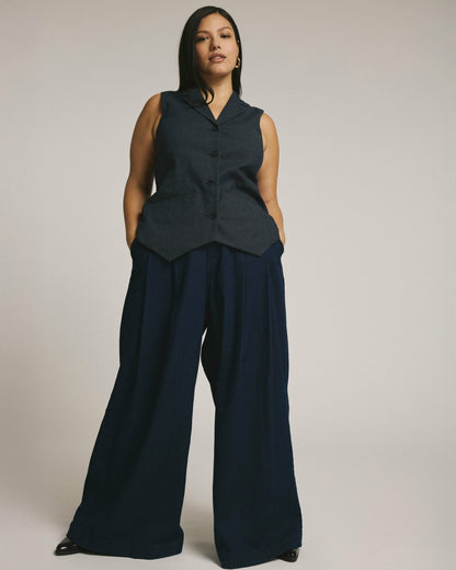 Edwin Denim Look Vest - Dark Indigo | Universal Standard