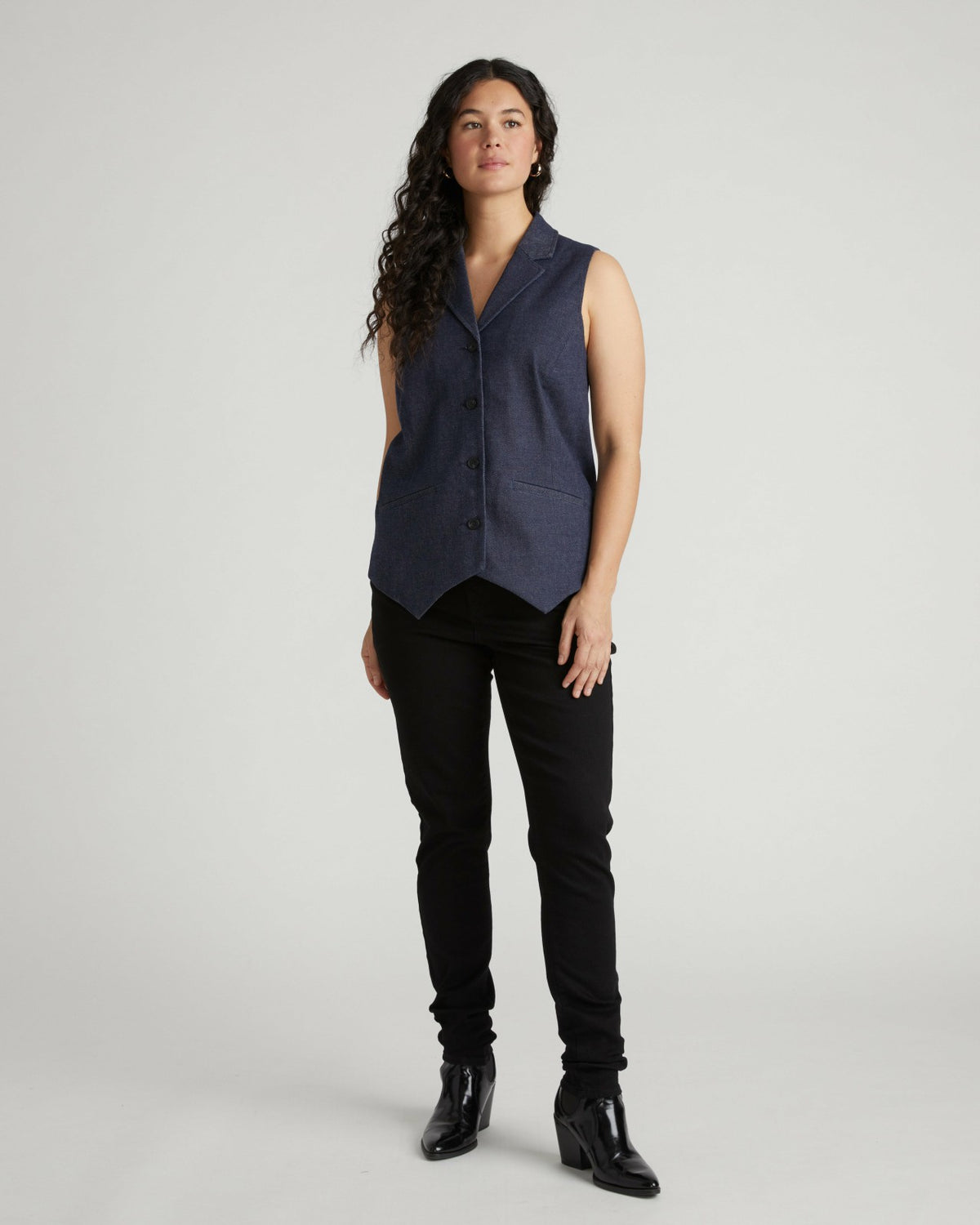 Edwin Denim Look Vest - Dark Indigo | Universal Standard