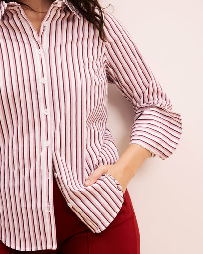 Henning x US Madison Shirt - Lilac Multi Stripe | Universal Standard