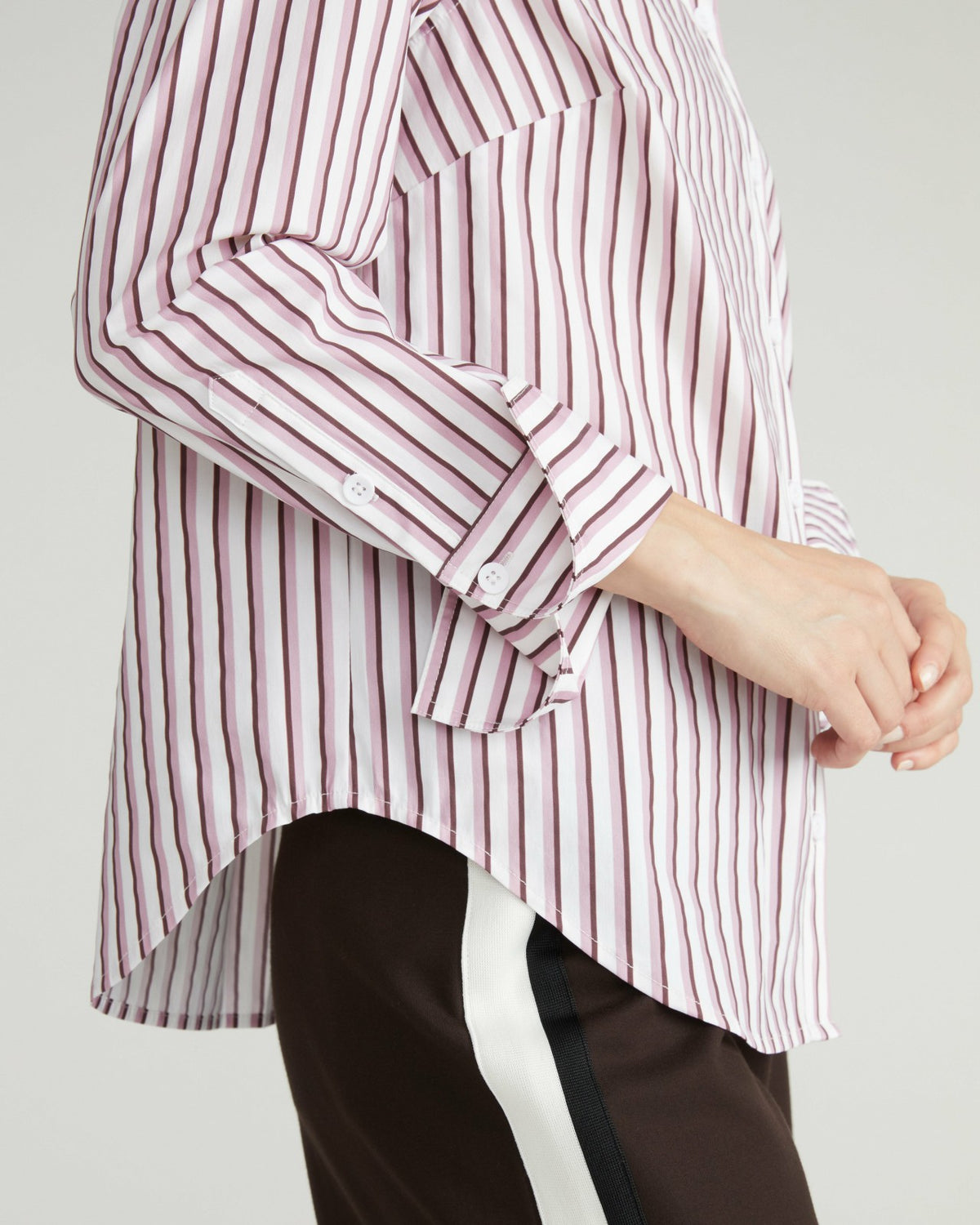 Henning x US Madison Shirt - Lilac Multi Stripe | Universal Standard
