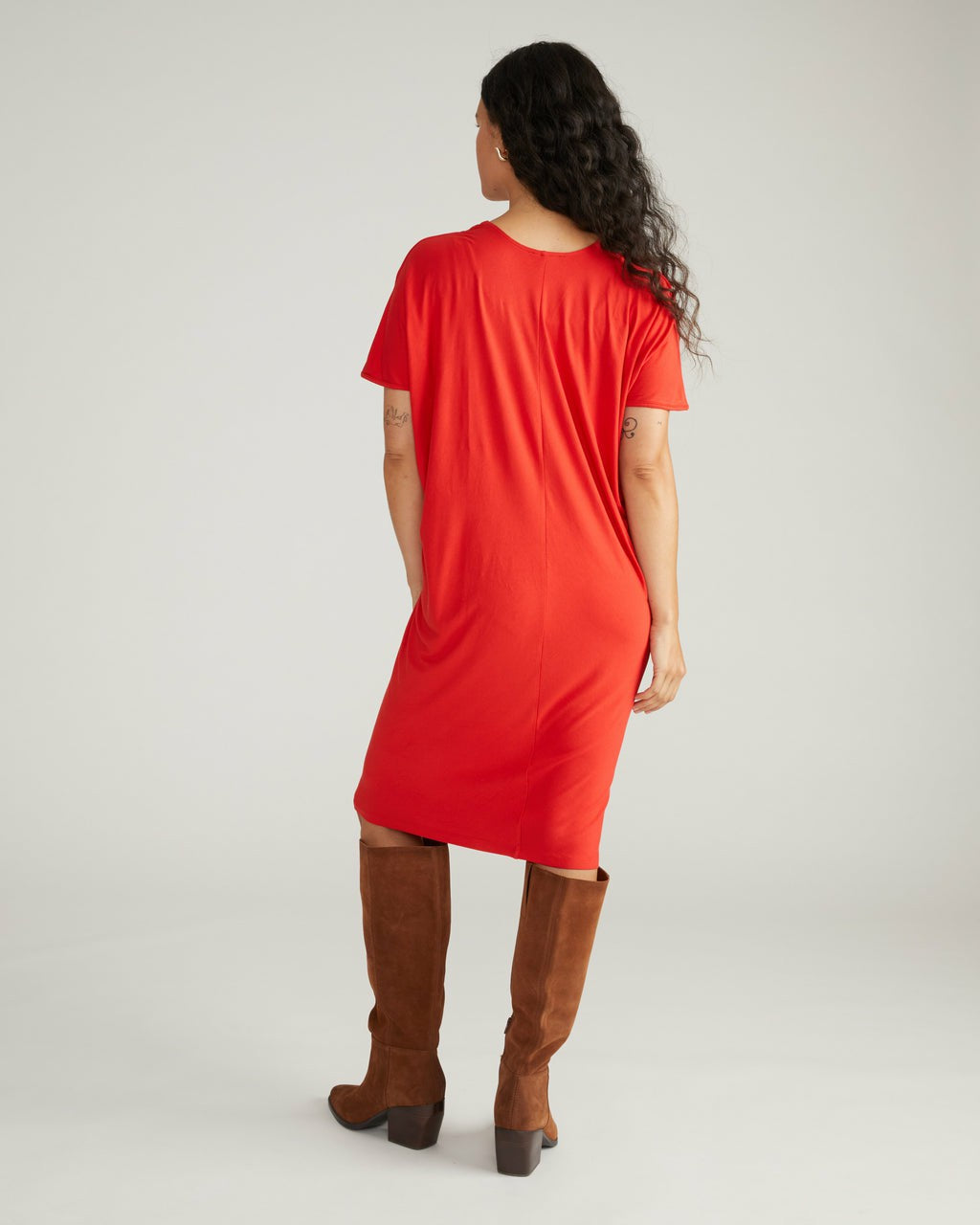 Teresa Liquid Jersey V-Neck Dress - Lipstick | Universal Standard