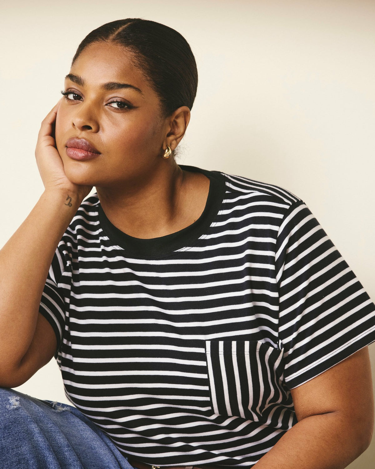 Breton Stripe Garcon Tee - Black/White Stripe | Universal Standard