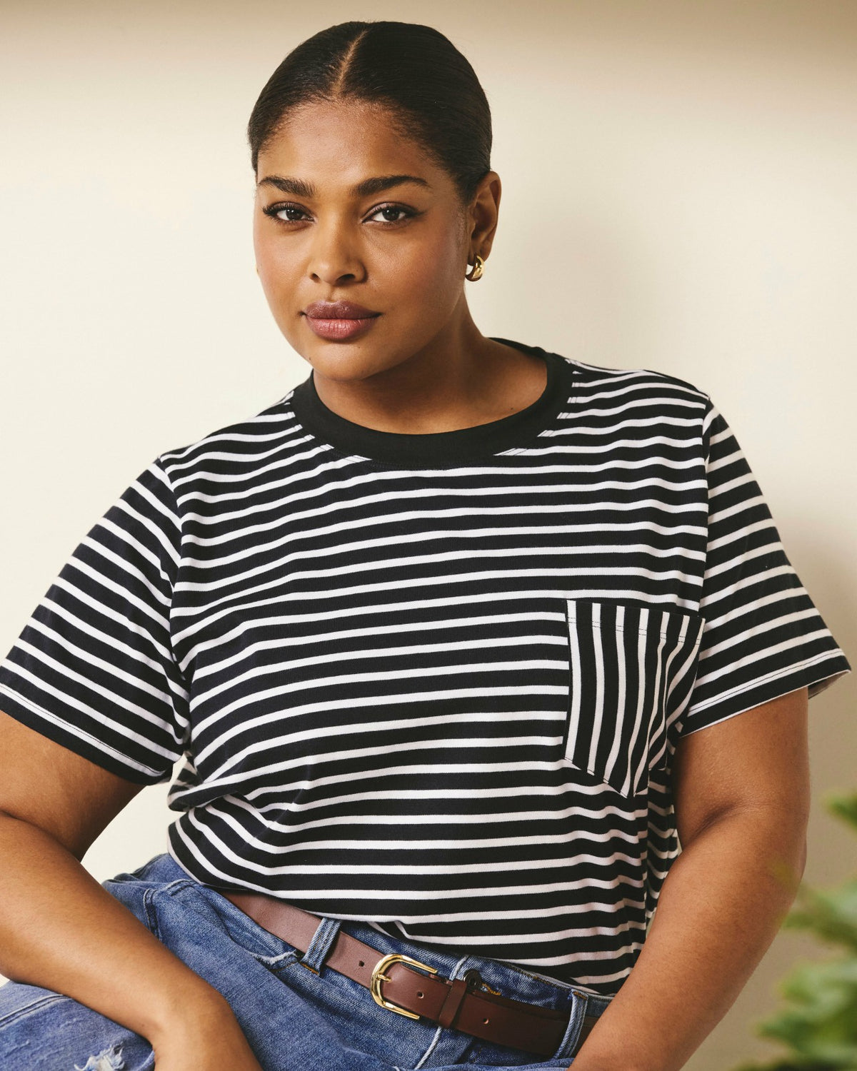 Breton Stripe Garcon Tee - Black/White Stripe | Universal Standard