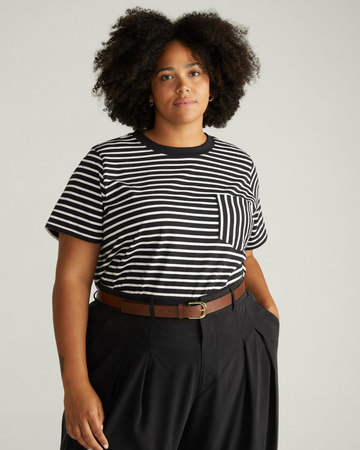 Breton Stripe Garcon Tee - Black/White Stripe | Universal Standard