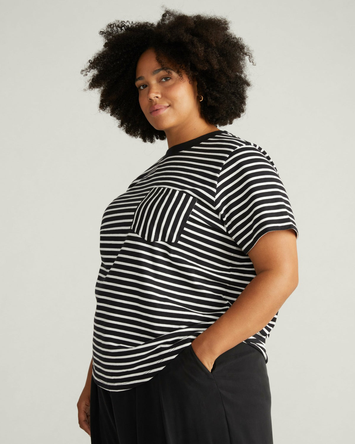 Breton Stripe Garcon Tee - Black/White Stripe | Universal Standard