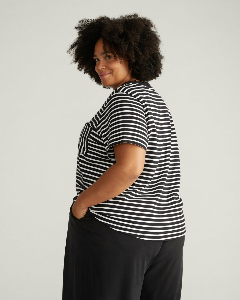 Breton Stripe Garcon Tee - Black/White Stripe | Universal Standard