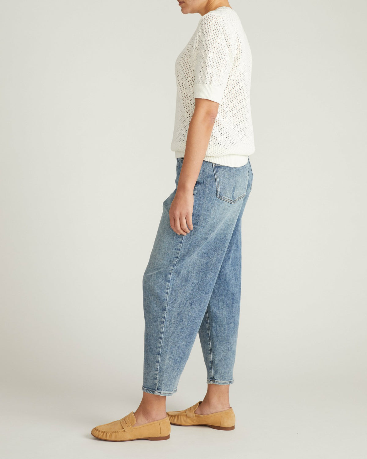 Rosie Pointelle Sweater Top - White | Universal Standard