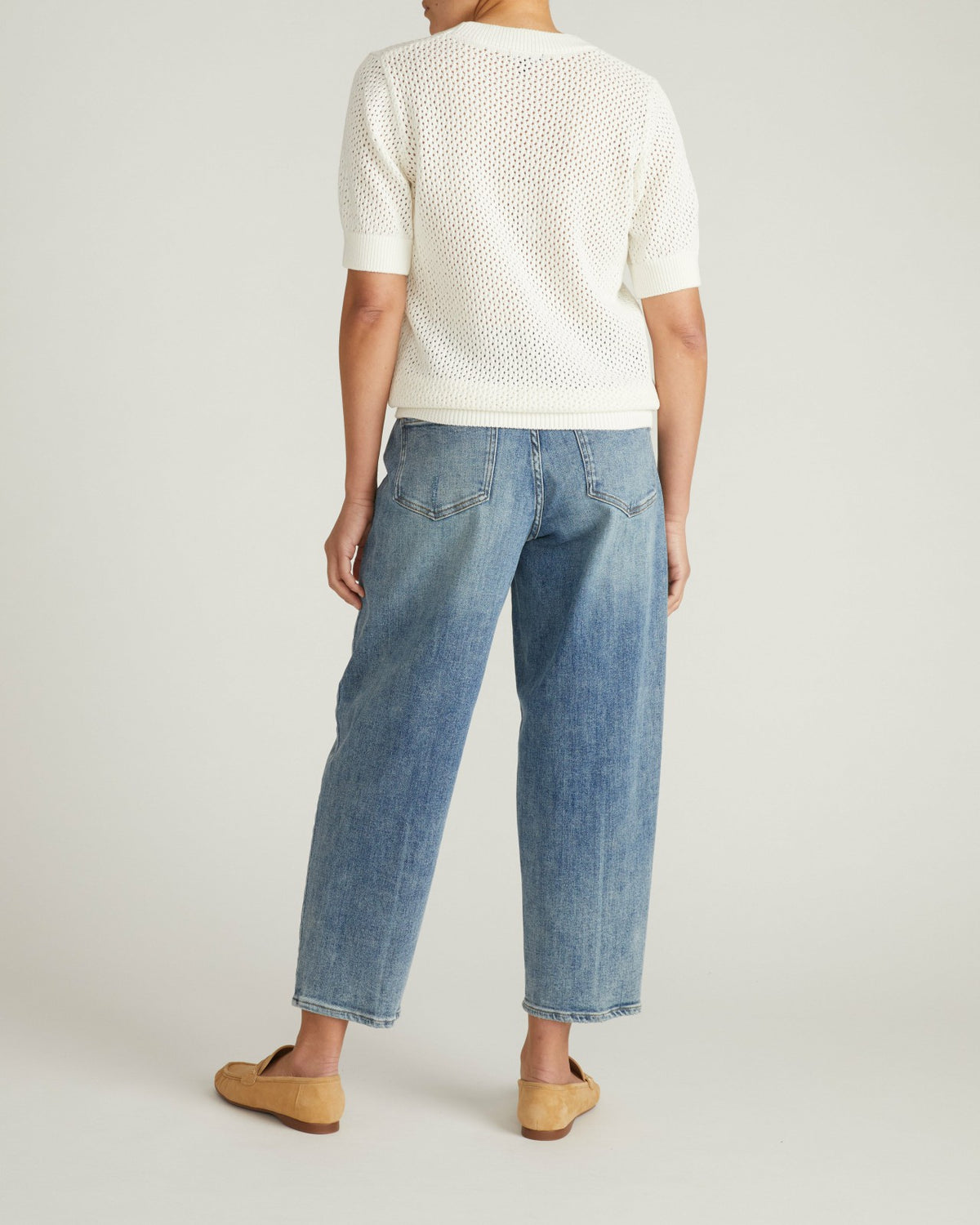 Rosie Pointelle Sweater Top - White | Universal Standard
