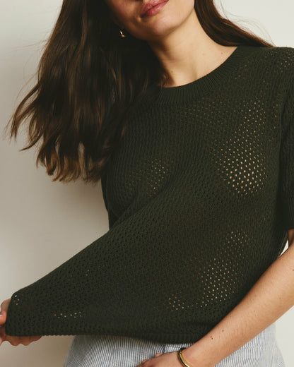 Rosie Pointelle Sweater Top - Camo | Universal Standard