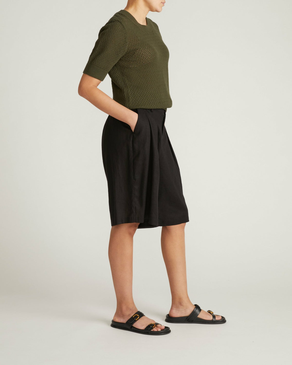 Rosie Pointelle Sweater Top - Camo | Universal Standard