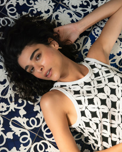 Sardinia Tank Dress - Eclipse Print | Universal Standard