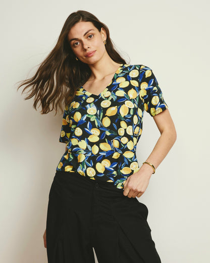 V Rex - Black Limoncello Print | Universal Standard