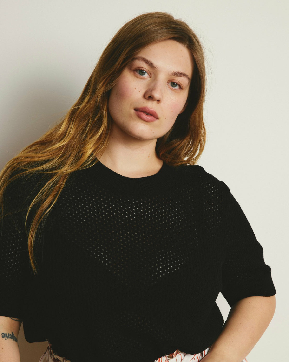 Rosie Pointelle Sweater Top - Black | Universal Standard