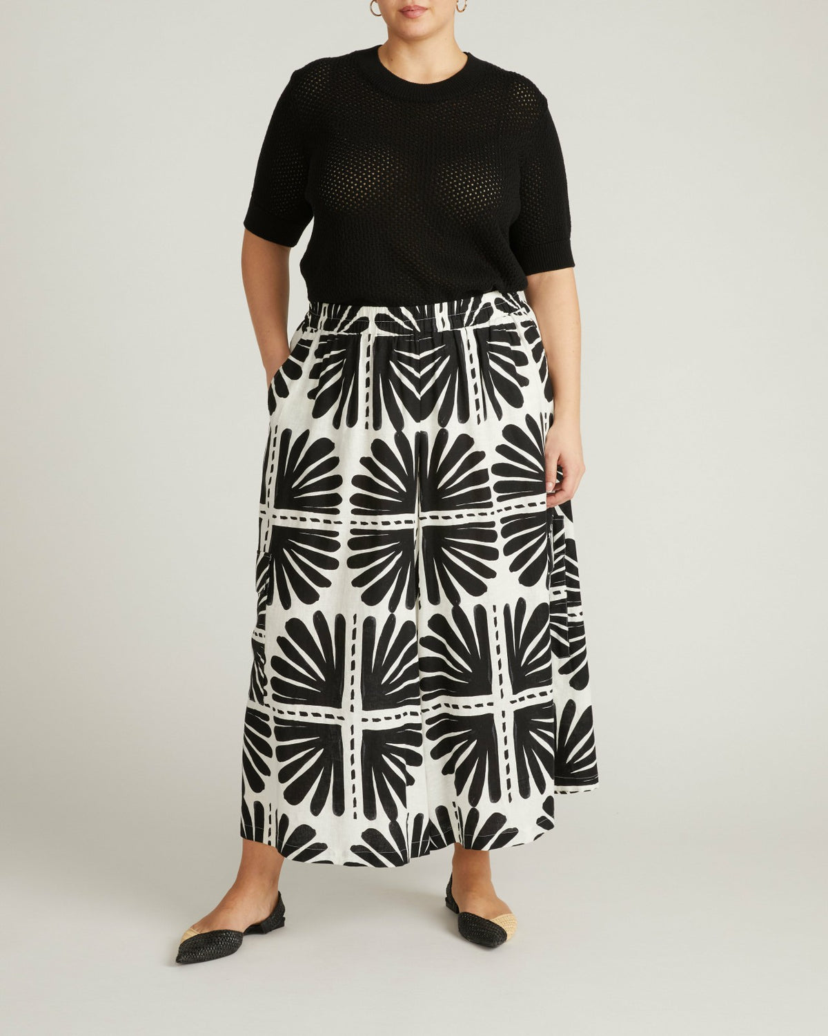 Rosie Pointelle Sweater Top - Black | Universal Standard