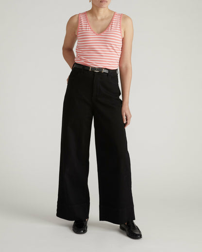 Double V Tank - Portrait Pink/White Stripe | Universal Standard