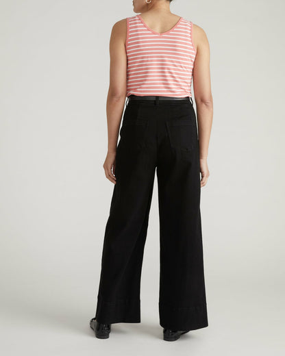 Double V Tank - Portrait Pink/White Stripe | Universal Standard