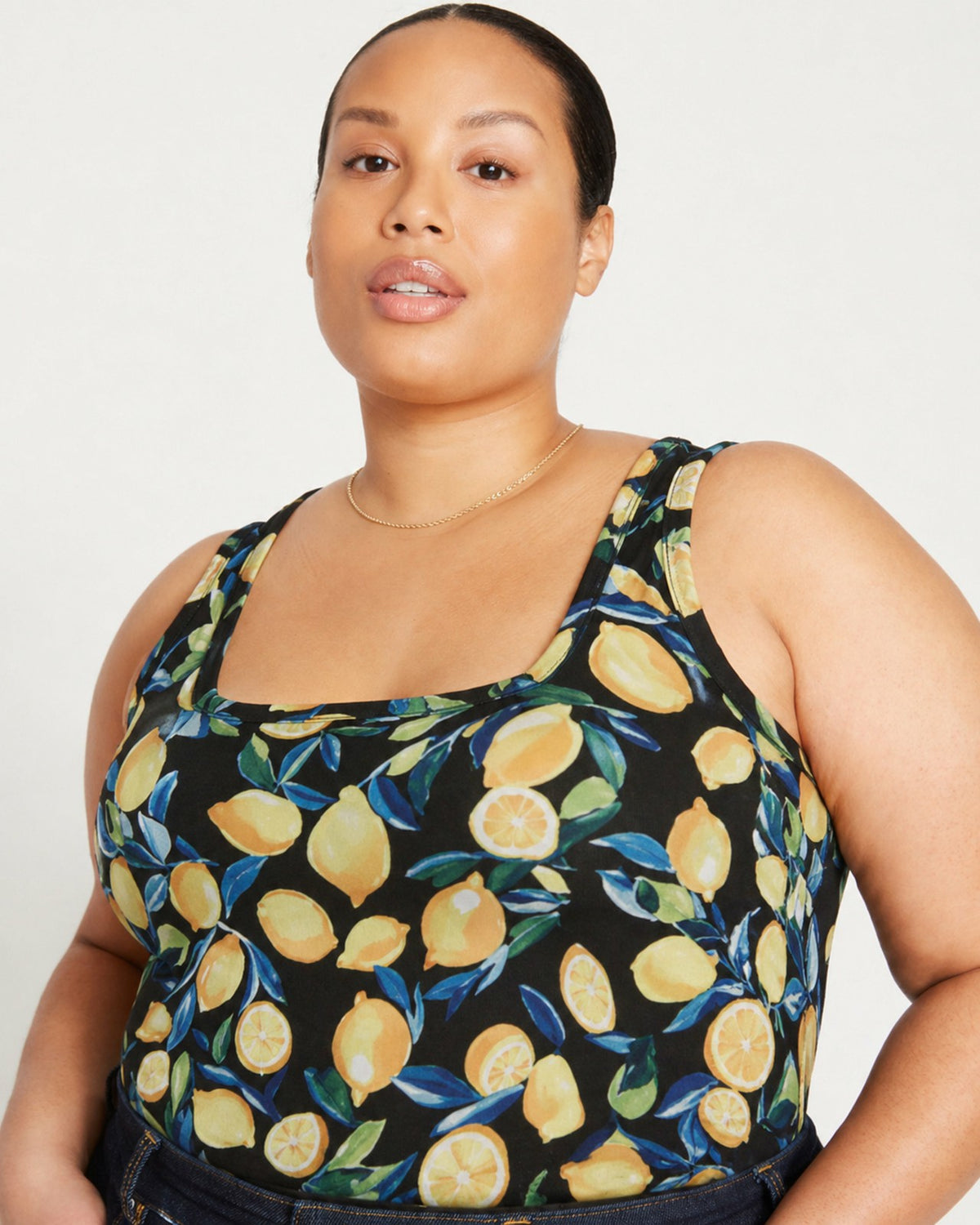 Square Neck Tank Top - Black Limoncello Print | Universal Standard