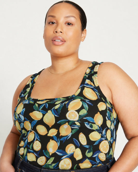 Square Neck Tank Top - Black Limoncello Print | Universal Standard
