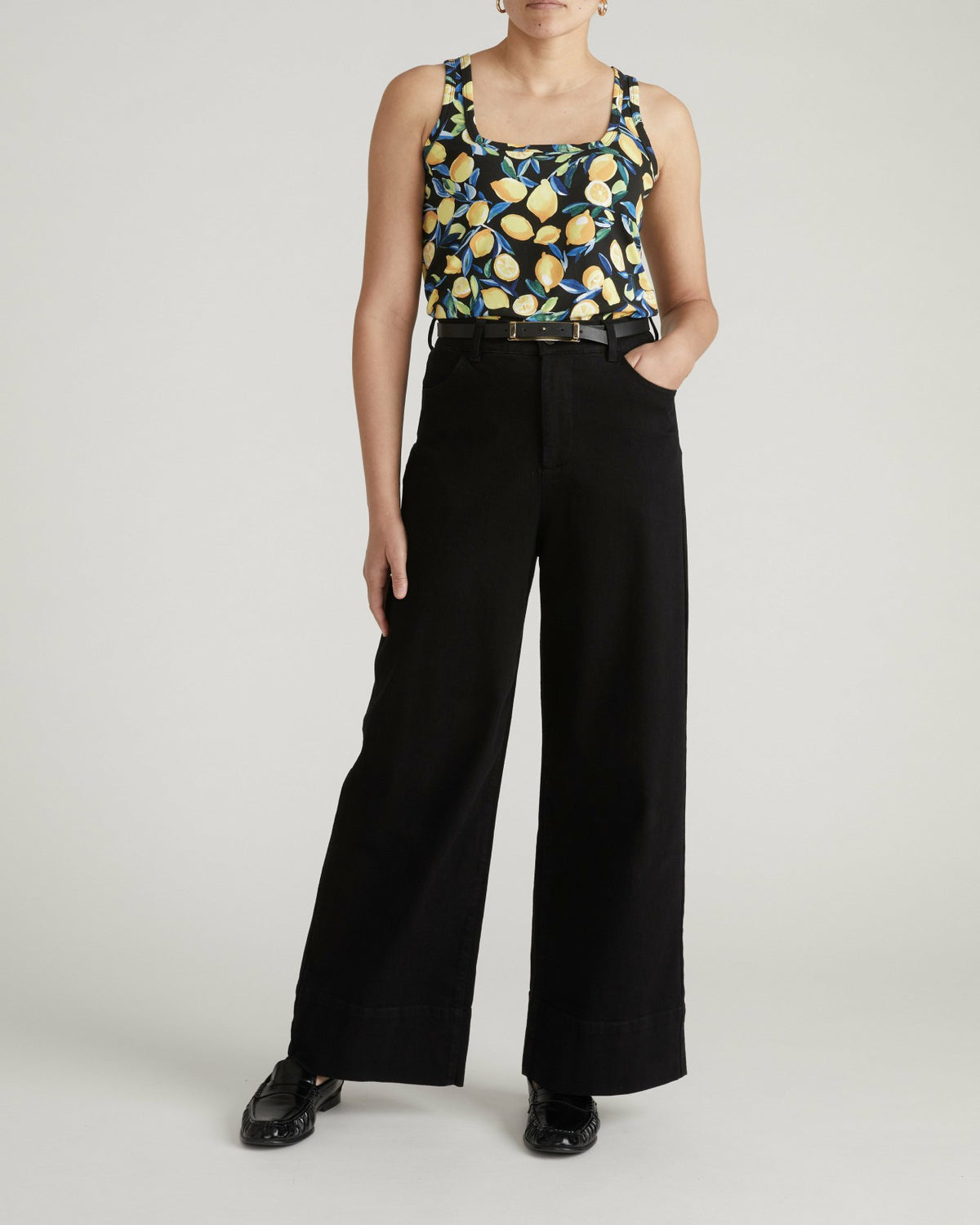 Square Neck Tank Top - Black Limoncello Print | Universal Standard
