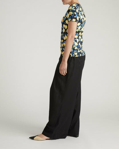 Scoop Neck Tee - Black Limoncello Print | Universal Standard