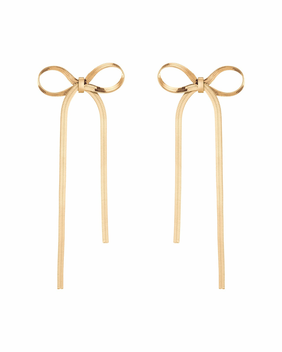 Aurate Herringbone Bow Earrings | Universal Standard