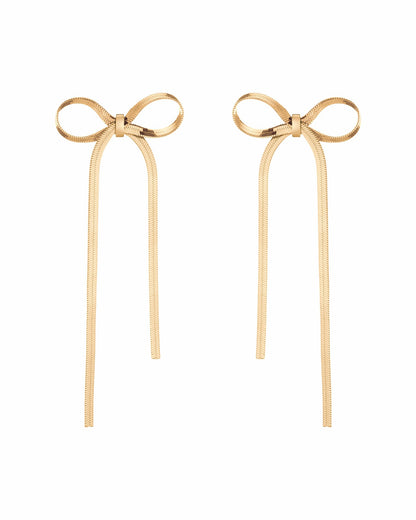 Aurate Herringbone Bow Earrings | Universal Standard