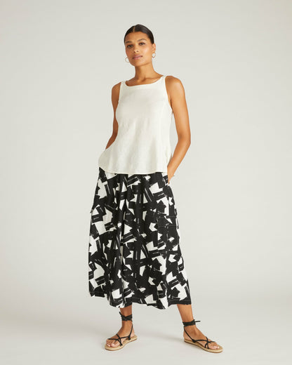Palazzo Cargo Linen Blend Pant - Santiago Print | Universal Standard