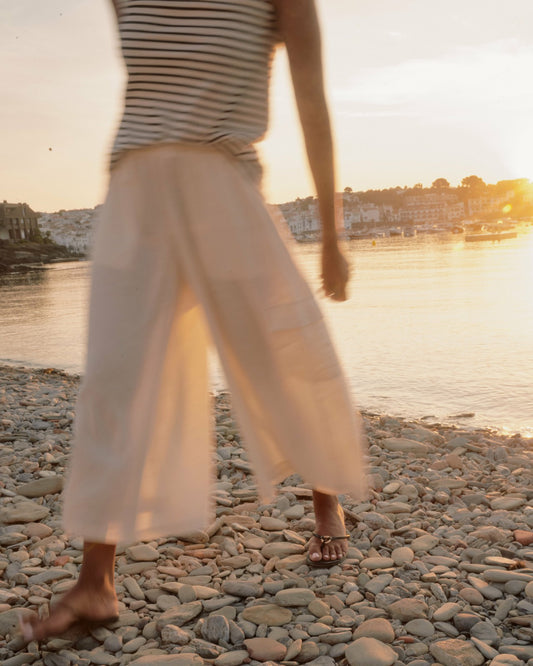 Palazzo Cargo Linen Blend Pant - Natural White | Universal Standard