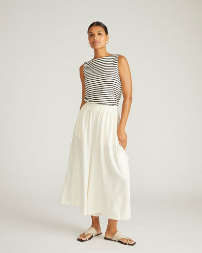 Palazzo Cargo Linen Blend Pant - Natural White | Universal Standard