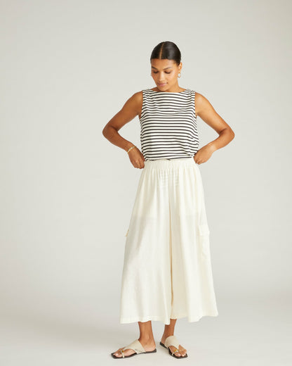 Palazzo Cargo Linen Blend Pant - Natural White | Universal Standard