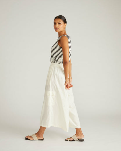 Palazzo Cargo Linen Blend Pant - Natural White | Universal Standard
