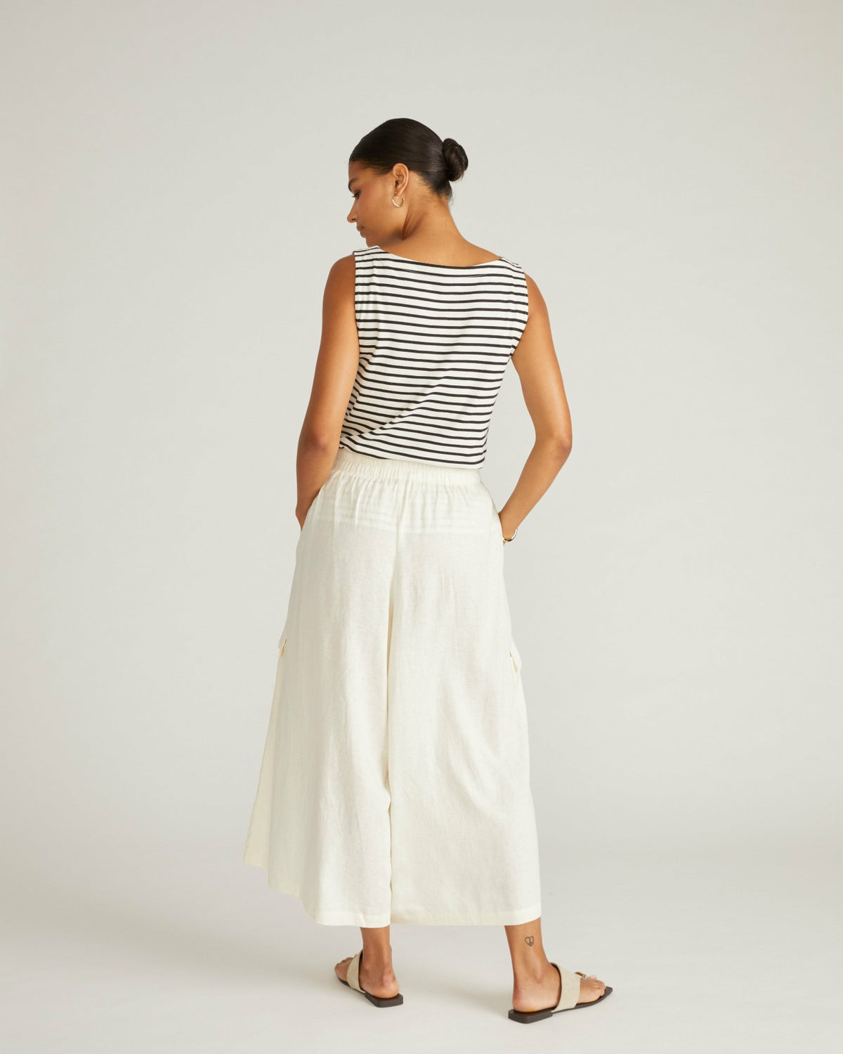 Palazzo Cargo Linen Blend Pant - Natural White | Universal Standard