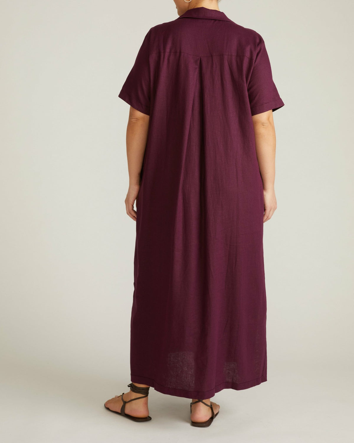 Padma Polo Neck Linen Blend Dress - Acai | Universal Standard