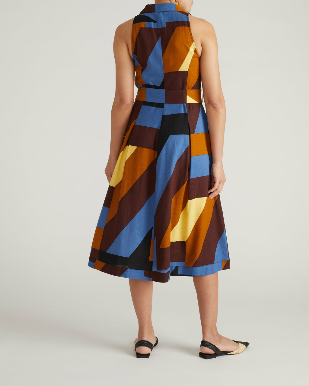 Adelaide Linen Blend Shirtdress - Beach Ombra Print | Universal Standard
