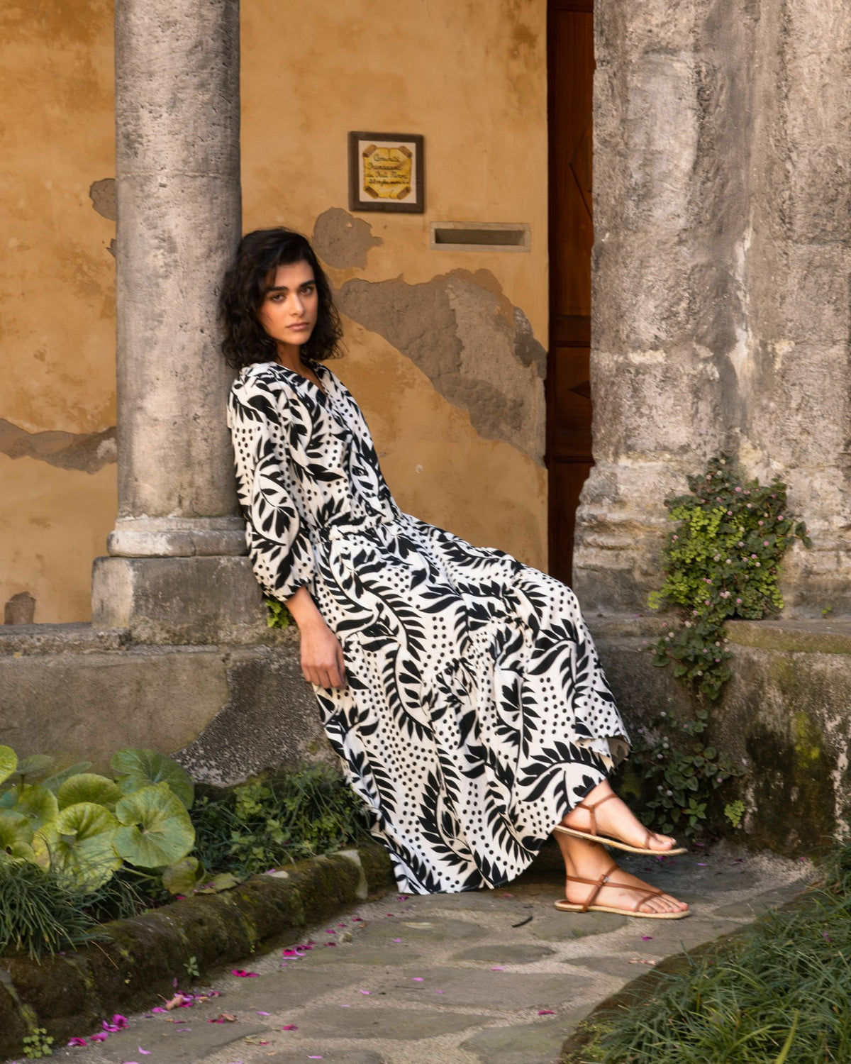 Sorrento Linen Blend Midi Dress - Vine Print | Universal Standard