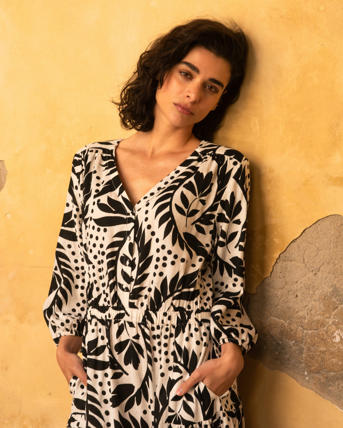 Sorrento Linen Blend Midi Dress - Vine Print | Universal Standard