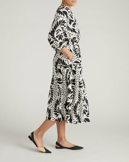 Sorrento Linen Blend Midi Dress - Vine Print | Universal Standard