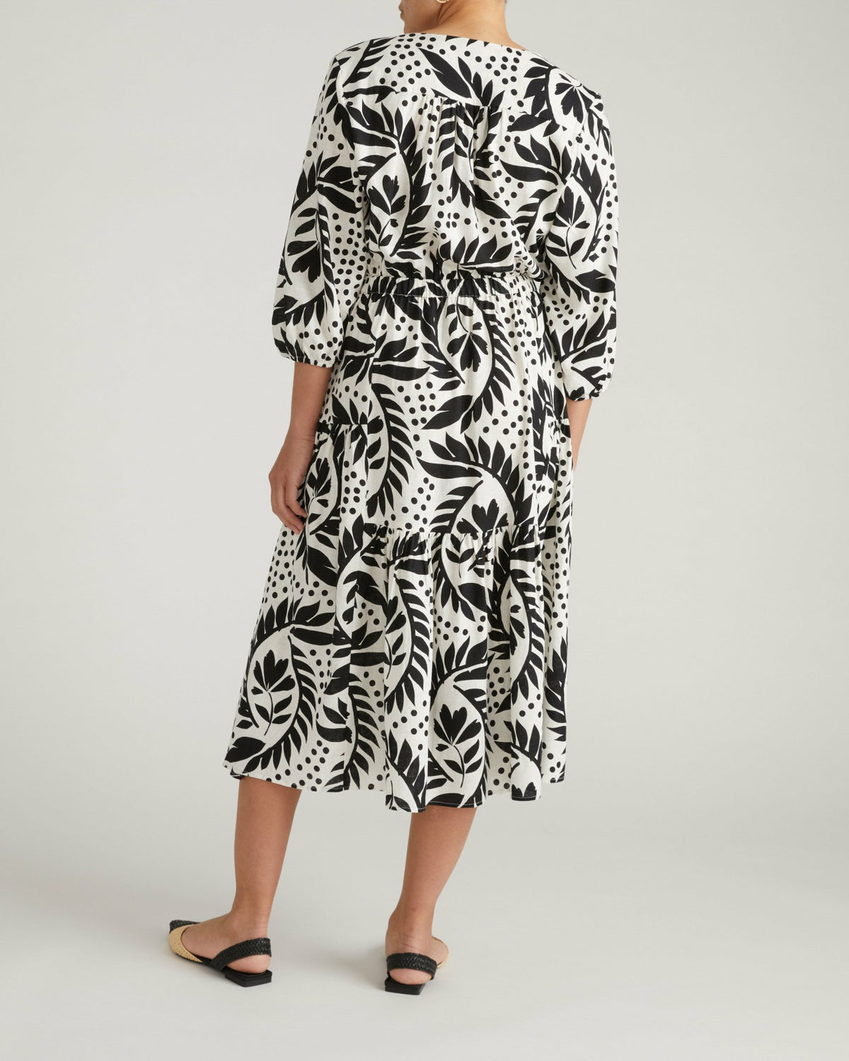 Sorrento Linen Blend Midi Dress - Vine Print | Universal Standard