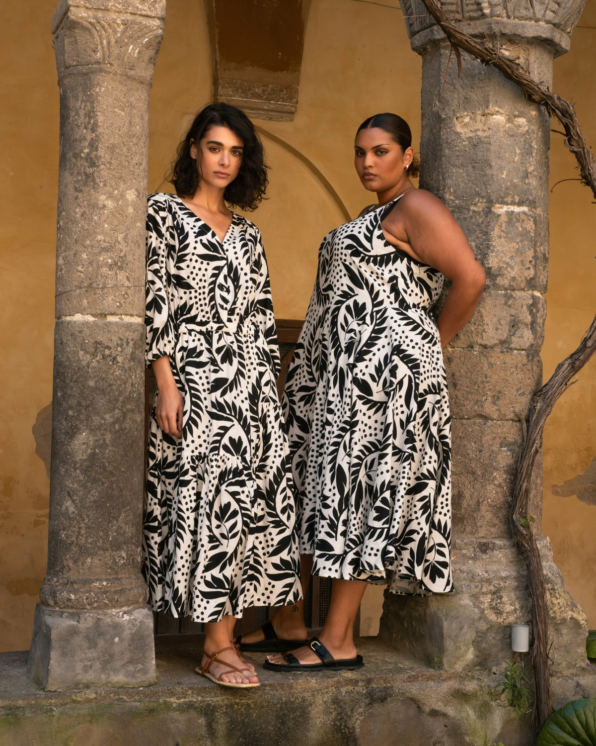 Sorrento Linen Blend Midi Dress - Vine Print | Universal Standard