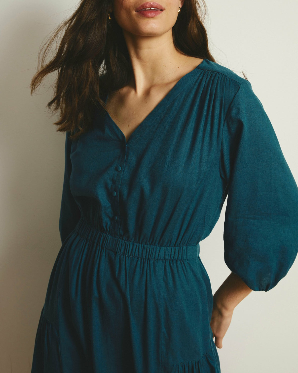 Sorrento Linen Blend Midi Dress - Ink Blue | Universal Standard