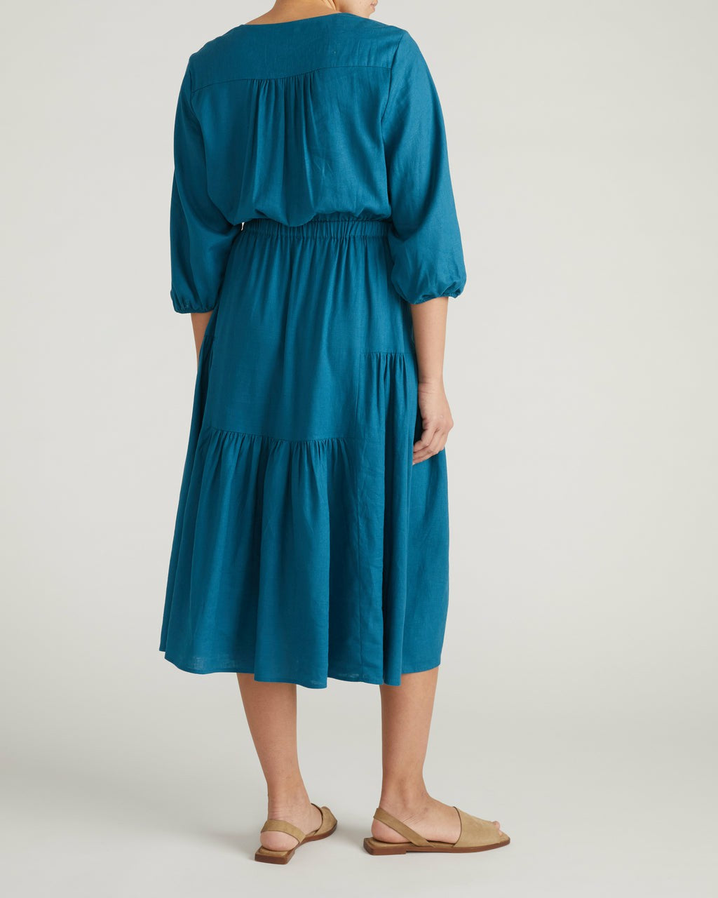 Sorrento Linen Blend Midi Dress - Ink Blue | Universal Standard