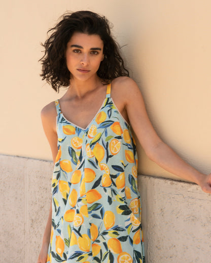 Kite Linen Blend Dress - Limoncello Print | Universal Standard