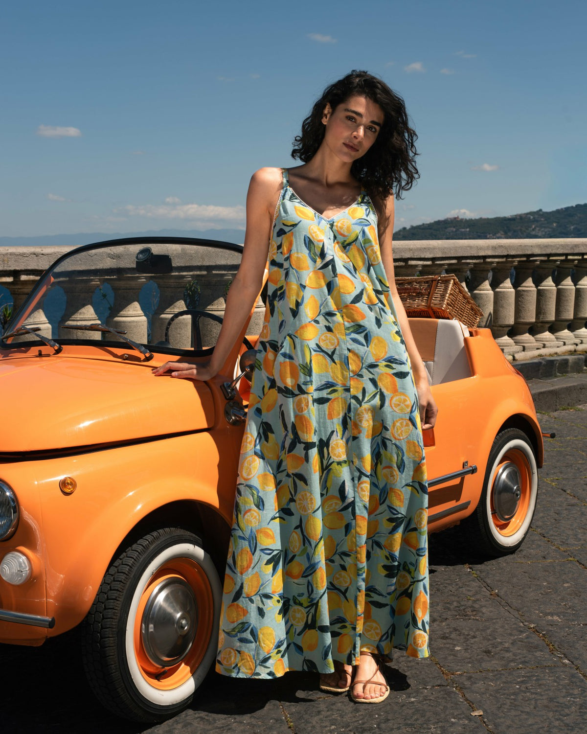 Kite Linen Blend Dress - Limoncello Print | Universal Standard