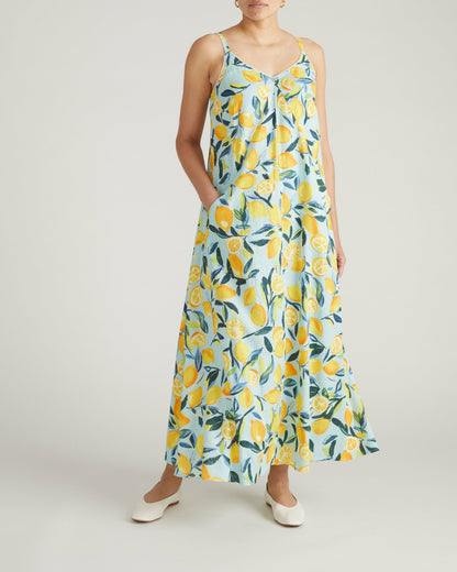 Kite Linen Blend Dress - Limoncello Print | Universal Standard