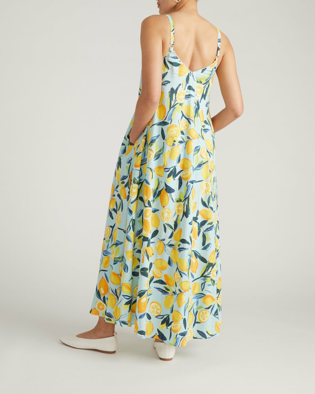 Kite Linen Blend Dress - Limoncello Print | Universal Standard