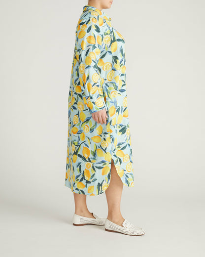 Odeon Linen Blend Shirtdress - Limoncello Print | Universal Standard